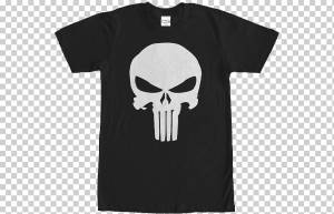 Каратель Дэдпул Футболка Трафарет Человеческий череп символика, Дэдпул, футболка, белый, логотип png
