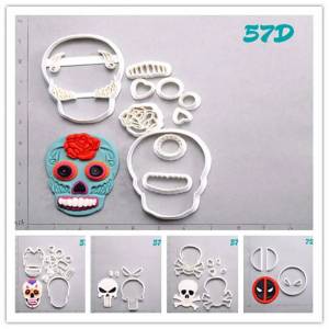 Набор для выпечки печенья Sugar Skull Deadpool, изготовленные на заказ 3D формы для печенья, набор для помадки