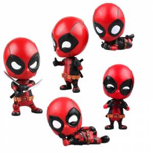 Фигурка аниме Marvel, Дэдпул, кавайная экшн-фигурка, Вибрирующая голова, мультяшное украшение для салона автомобиля, модель, Детские Подарочные игрушки