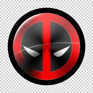 круглая иллюстрация логотипа Дэдпула, значок логотипа Дэдпула, Дэдпул, телевидение, товарный знак, компьютерные обои png