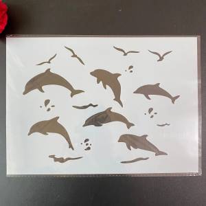 DIY трафареты, Настенная картина, фотообои, карточка, шаблон  29*21 см, животное, Дельфин