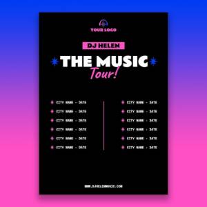 Шаблон дизайна плаката диджея