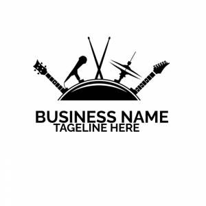 Шаблон музыкального логотипа, логотип диджея, логотип продюсера, брошюра журнала группы