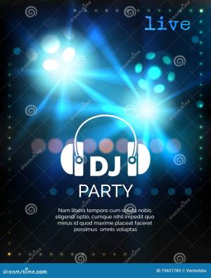Вектор Dj Party шаблон плаката Иллюстрация вектора