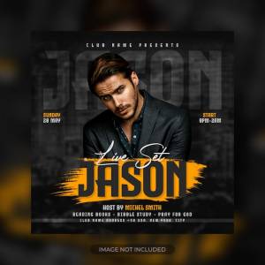 Шаблон флаера  плаката для вечеринки dj