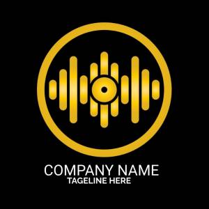 Шаблон музыкального логотипа, логотипа диджея, студийной записи  брошюры группы L