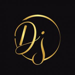 Первоначальный логотип dj letter со сценарной типографикой векторный шаблон creative script letter дизайн логотипа dj