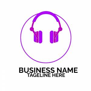 Шаблон музыкального логотипа, логотип диджея, логотип продюсера, брошюра журнала группы