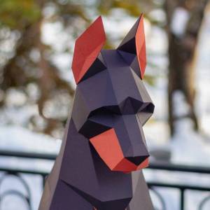 Высота 100 см, черная фотосессия, 3D животное, скульптура Doberman Papercraft, спальня, гостиная, ручная работа, своими руками