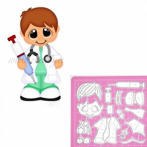 Прекрасный трафарет доктор мальчик девочка трафарет человека для «сделай сам» Скрапбукинг карточка ремесло декоративное тиснение