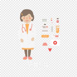 женщина в белом халате с изображением доктора, мультфильм врач, женщина-врач доктор  HD клип пряжка, ребенок, бесплатный шаблон дизайна логотипа, текст png