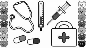 Раскраски Набор доктора