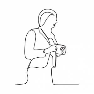 Непрерывный рисунок линии силуэта врачей больничная сцена шаблон для ваших дизайнерских работ vect