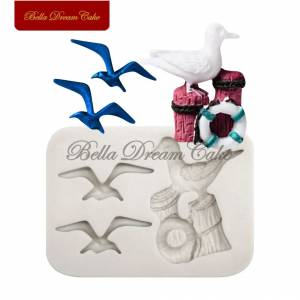 Сконовая 3D форма в виде чайки, искусственные кухонные формы для выпечки конфет и шоколада для мастики и глины, формы для выпечки