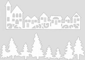 Трафарет домик для вырезания на окно