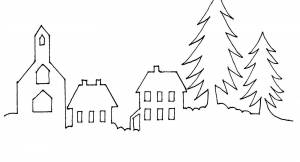 Трафареты домиков на новый год
