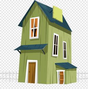 шаблон загородного дома деревянный декор цветной 3d эскиз, png