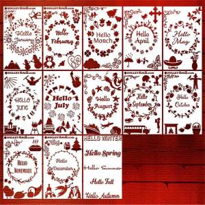 Шаблоны для украшения дома многоразовые рождественские трафареты Diy пустотелые шаблоны для дома настенный Декор Мебель для дерева для Diy