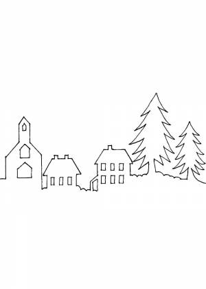 Трафарет на окно город