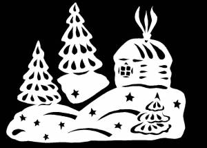 Вытынанки Домиков на окна для вырезания из бумаги