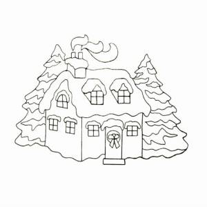 50 шаблонов новогодних домиков из бумаги на окна