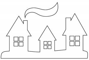 Трафареты из бумаги новогодние домики