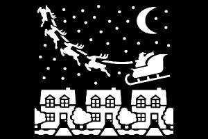 Трафареты Новогодние Домики для вырезания из бумаги