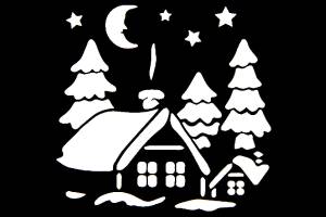 Вытынанки Домиков на окна для вырезания из бумаги