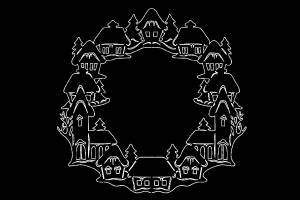 Вытынанки Домиков на окна для вырезания из бумаги