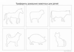 Трафареты домашних животных для детей