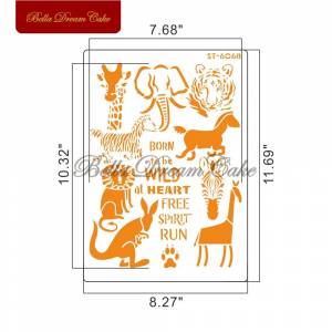 Трафареты для домашних животных и пирожных, настенные трафареты для животных в джунглях, для украшения дома, инструмент «сделай сам» для скрапбукинга, фотошаблон