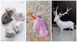 Паперкрафт схемы и развёртки   для начинающих, олень, лиса, сердце