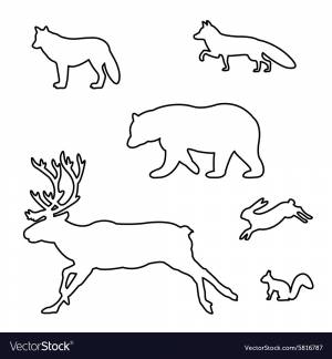 Трафарет дикие животные для детей