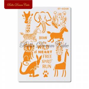 Трафареты для домашних животных и пирожных, настенные трафареты для животных в джунглях, для украшения дома, инструмент «сделай сам» для скрапбукинга, фотошаблон