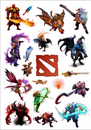 Наклейка интерьерная декоративная Dota 2 v3, НД219, 21х30 см