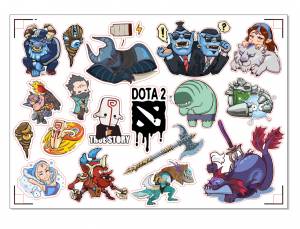 Наклейка интерьерная декоративная Dota 2, НД212, ПВХ, 21х30 см