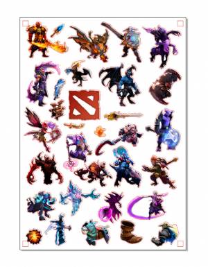 Наклейки интерьерные декоративные DOTA2, 30х42 см, НД237 бумага