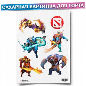Сахарная картинка для торта Дота 2
