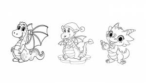 Трафареты Дракона на окна к Новому Году