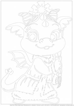 Вытынанки дракон на окно