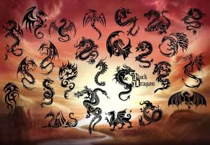 Трафареты для тату Драконы