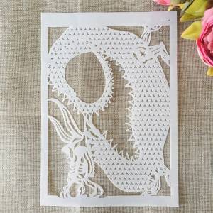 29 см дракон миф Тотем сделай сам наслоения Трафареты настенная живопись раскраска для скрапбукинга тиснильный альбом декоративные шаблон