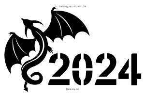 Трафареты Дракона на Новый 2024 год