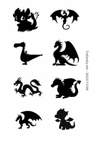 Трафареты Дракона на Новый 2024 год