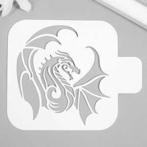 Трафарет для татуировки Дракон в полёте 9х9 см