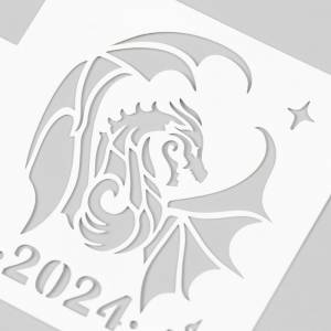 Трафарет Дракон 2024 9х9 см