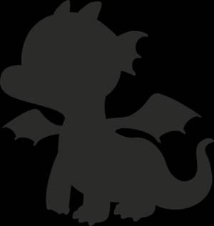 Дракон силуэт рисунок