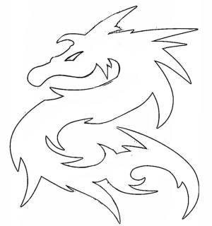 Трафареты Дракона на окна к Новому 2024 Году