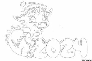 Шаблон Дракона на Новый Год 2024