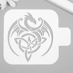 трафарет для татуировки Дракон трстник 9х9 см, цены на Мегамаркет